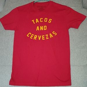 Tacos and cervezas T-shirt-- XSMALL